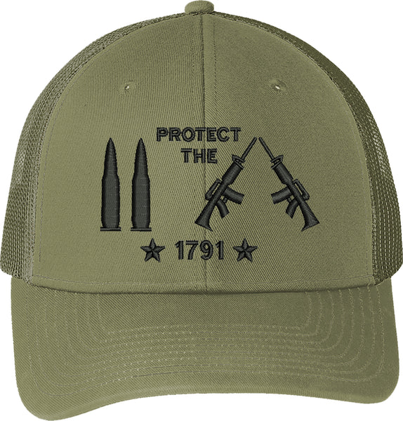 Bullets Protect The 2nd Amendment 1791 AR15 Guns Embroidered Baseball One Size Fits All Structured Cap