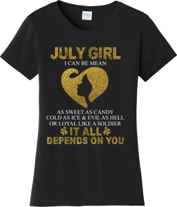 Funny June Girl Can Be Mean Birthday T Shirt New Graphic Tee