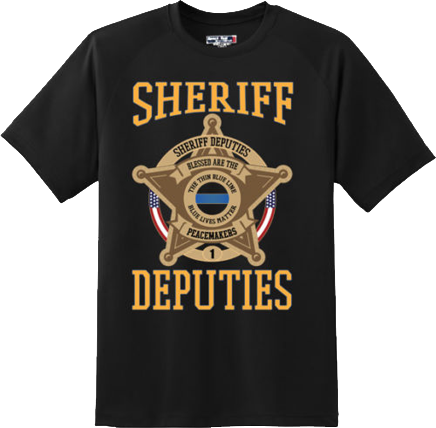 Sheriff Deputies Thin Blue Line Police Department T Shirt Graphic Tee