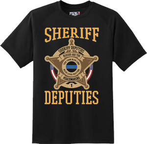 Sheriff Deputies Thin Blue Line Police Department T Shirt Graphic Tee