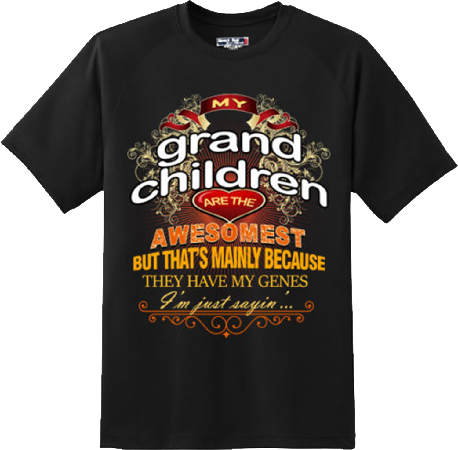 Funny My Grandchildren Are Awesomest Grandma Grandpa T Shirt New Graphic Tee