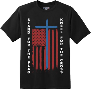 Flag Cross American Patriotic Religious Freedom T Shirt New Graphic Tee
