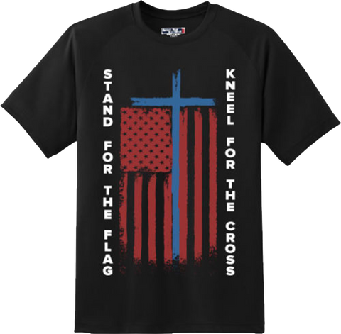 Flag Cross American Patriotic Religious Freedom T Shirt New Graphic Tee