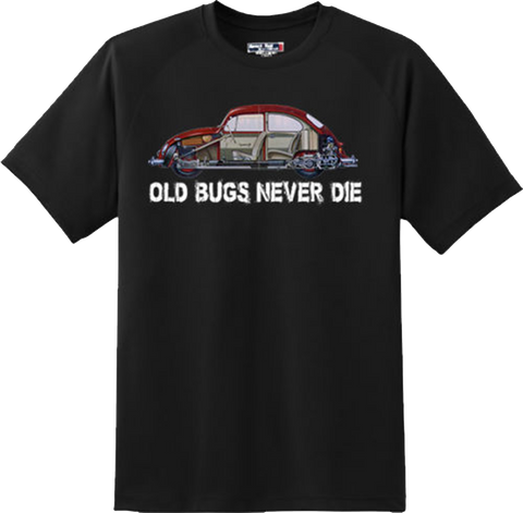 Old Bugs Never Dies Volkswagen Bug Car Gift T Shirt New Graphic Tee