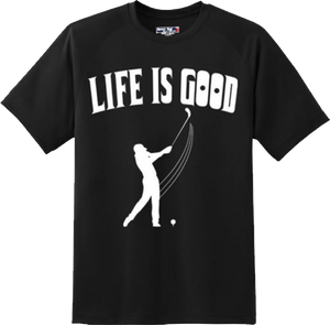 Life Is Good Golf T Shirt New Graphic Tee