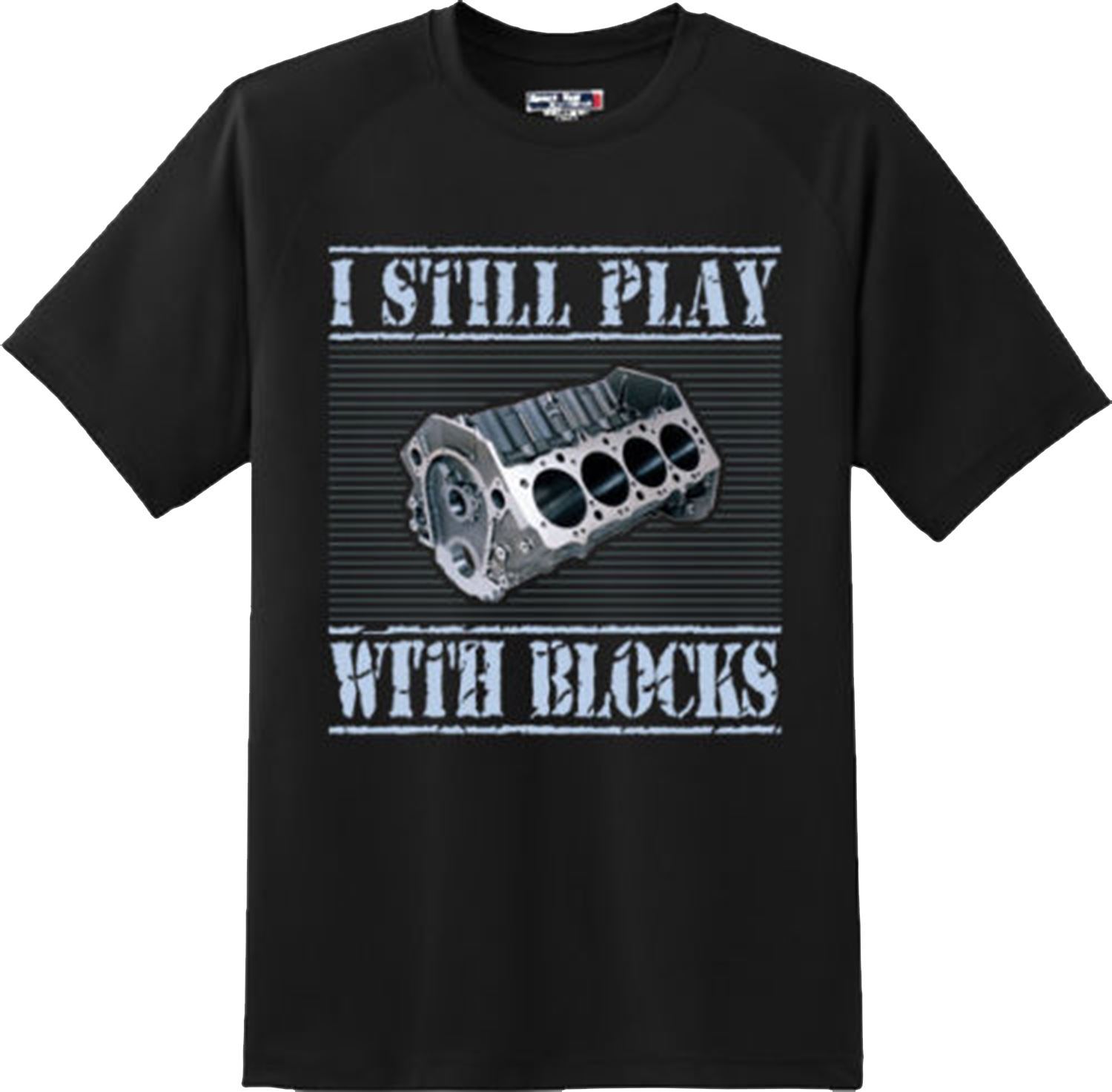 Funny Play With Blocks Car Mechanic Engine Motor Gift T Shirt New Graphic Tee