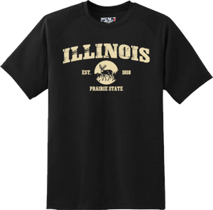 Illinois State Vintage Retro Hometown America Gift T Shirt New Graphic Tee
