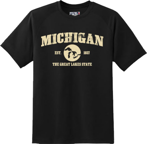 Michigan State Vintage Retro Hometown America Gift T Shirt New Graphic Tee