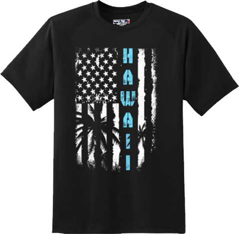 Hawaii American Flag T Shirt New Graphic Tee