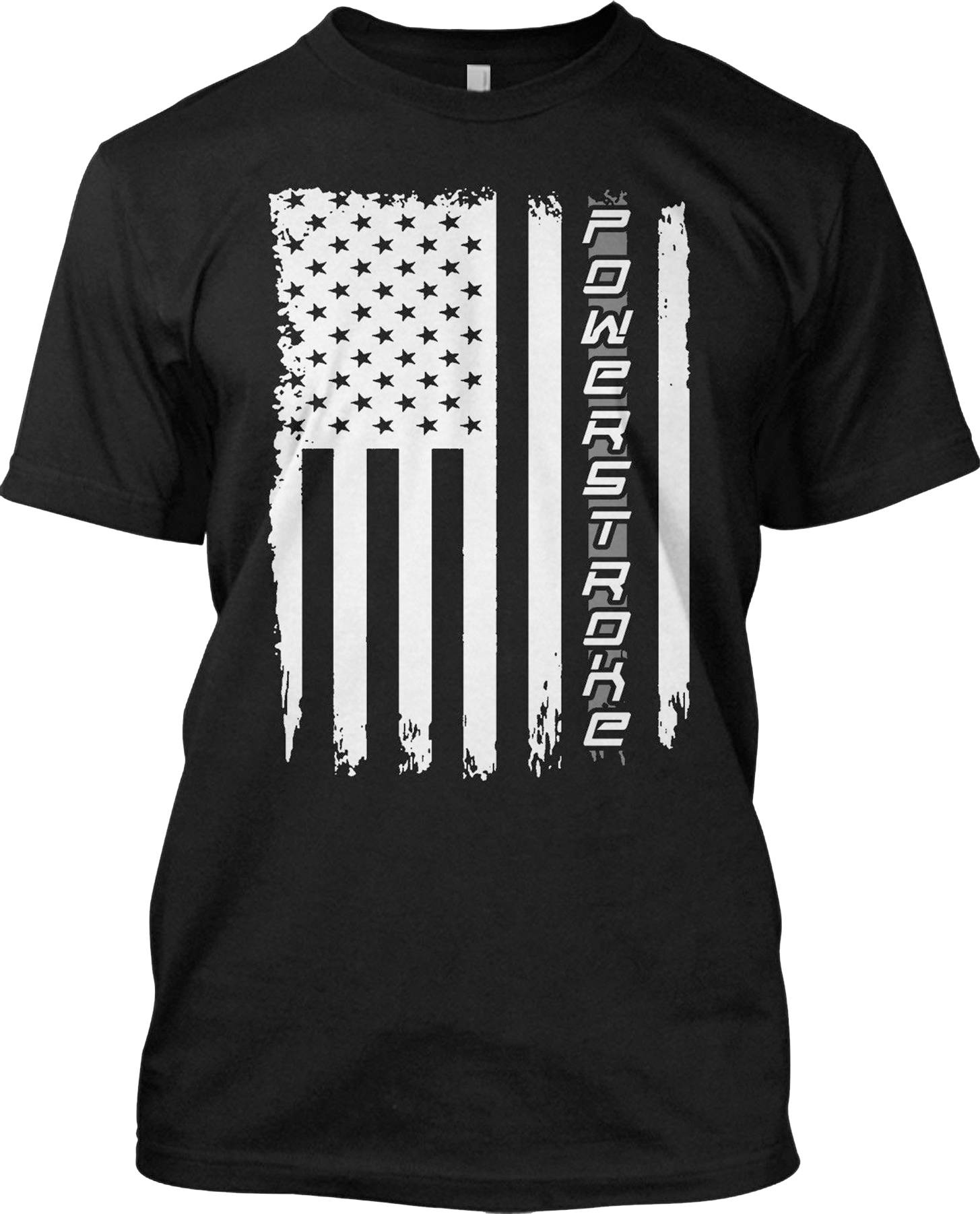 Power Stroke Flag Patriotic T Shirt Graphic USA Tee