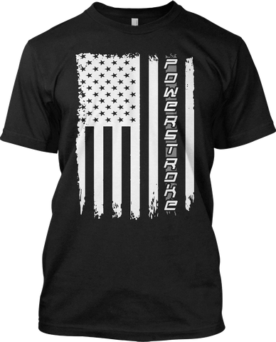 Power Stroke Flag Patriotic T Shirt Graphic USA Tee