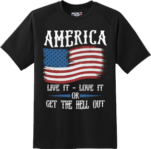 Get the hell out American Patriotic Freedom T Shirt New Graphic Tee