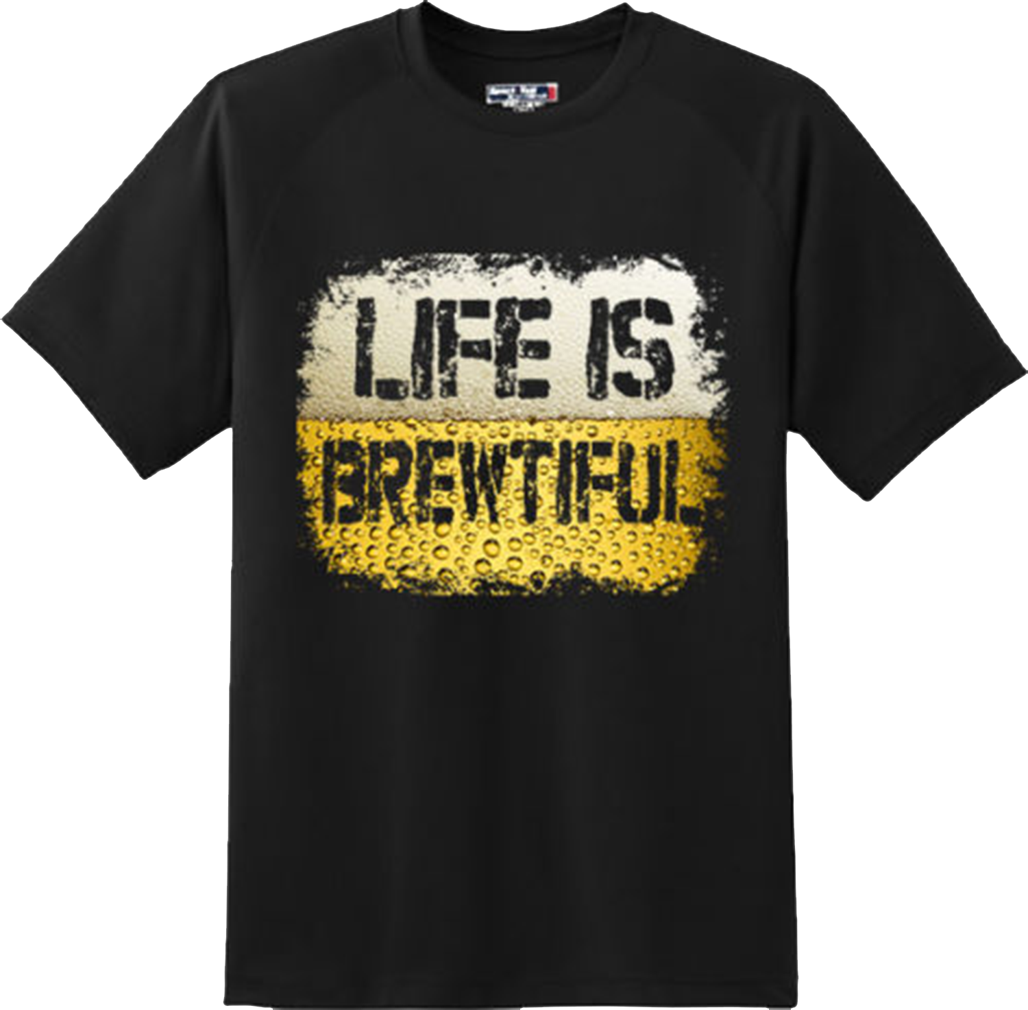 Funny Life Is Brewtiful beer Shot Humor Party Bar T Shirt New Graphic Tee