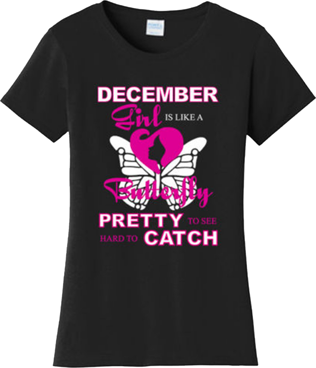 December Girl Is Like Butterfly Birthday Gift Cool T Shirt New Graphic ...