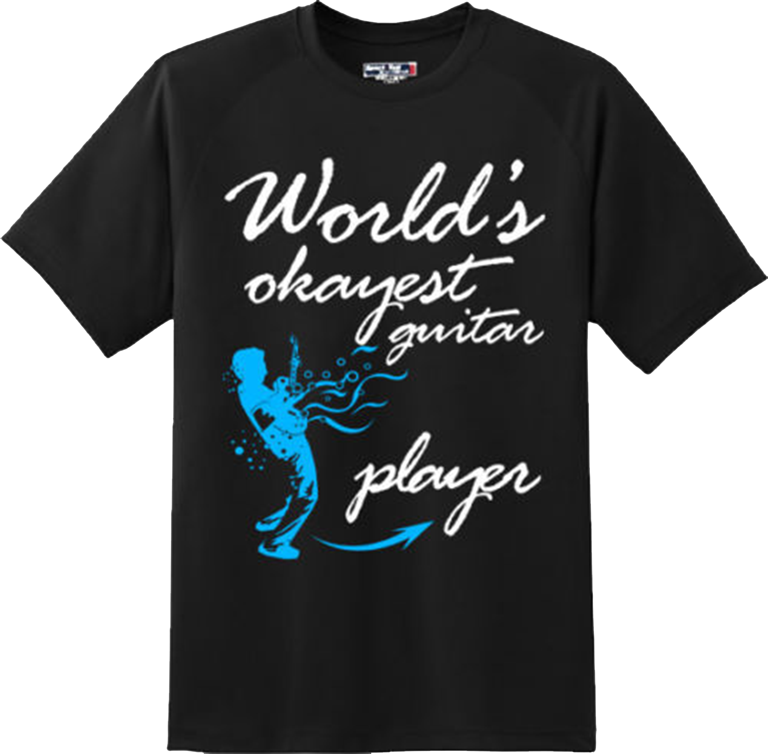 Funny World's Okayest Guitar Player Music T Shirt New Graphic Tee