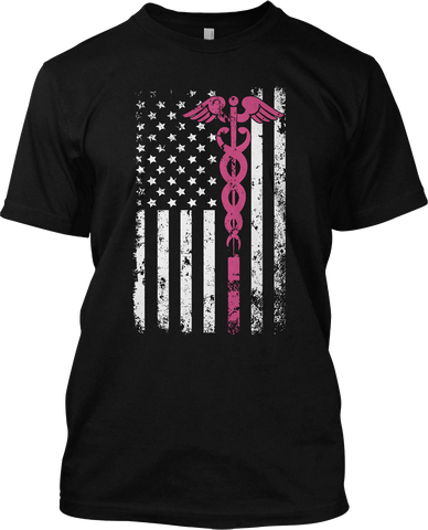 Nurse Flag American Gift T Shirt Graphic Tee