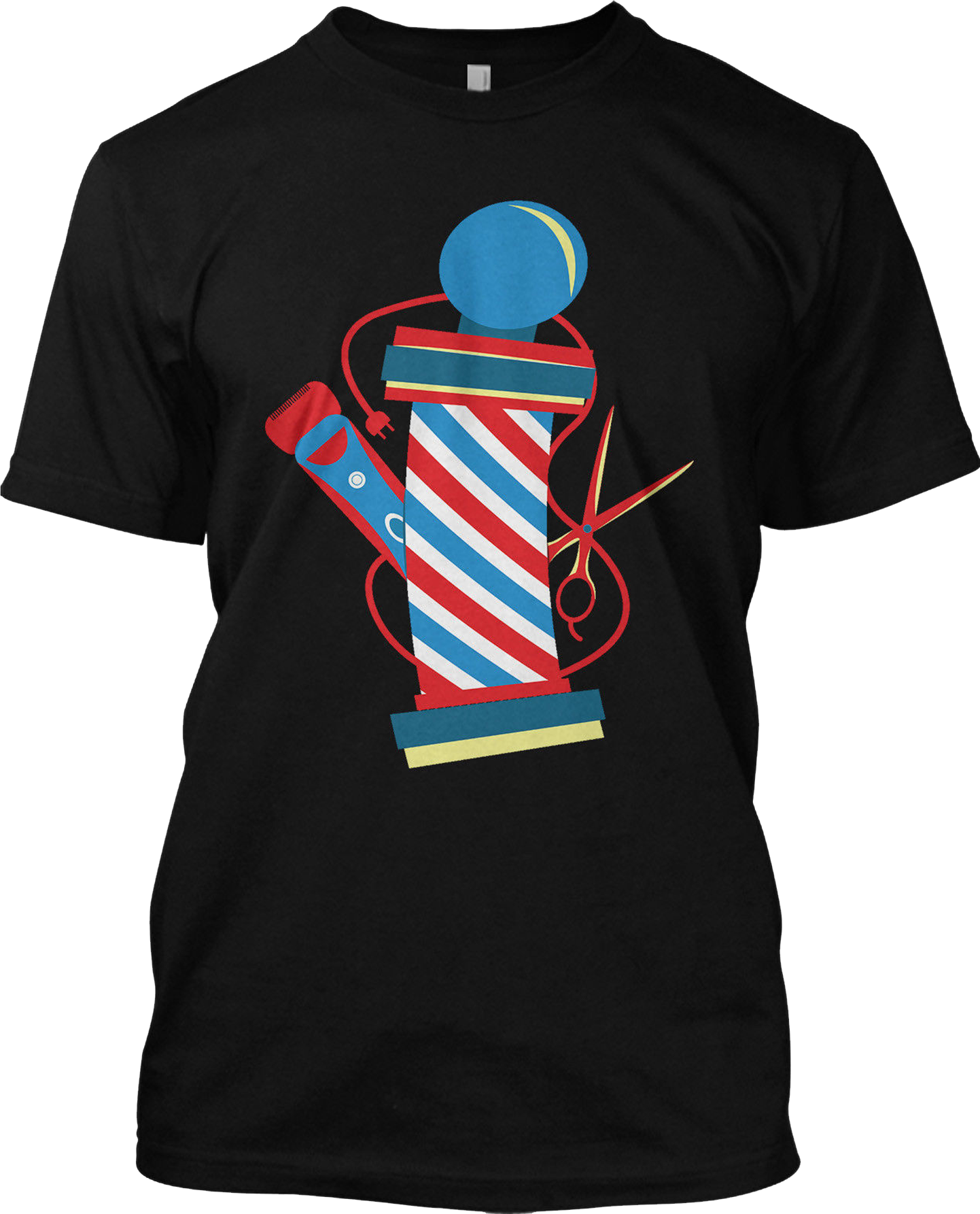 Barber Pole Scissors and Clippers Funny Gift T Shirt Graphic Tee