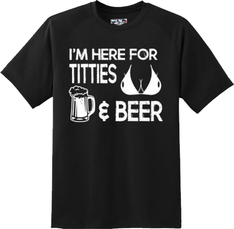 Funny I am here for beer Adult Rude Humor Beach T Shirt New Graphic Tee