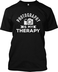 Photography Is My Therapy Funny T Shirt Graphic Camera Tee