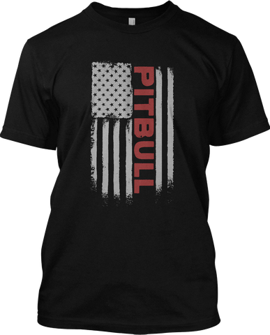 Pitbull Patriotic American Flag T Shirt Graphic Tee