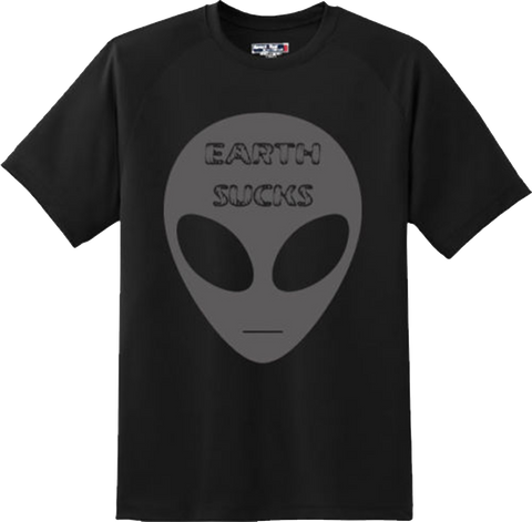 Funny Earth Sucks Alien Face Believe UFO Space Swag T Shirt New Graphic Tee