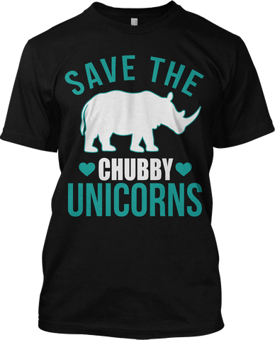 Save The Chubby Unicorns Funny T Shirt Rhino Lovers Graphic Tee
