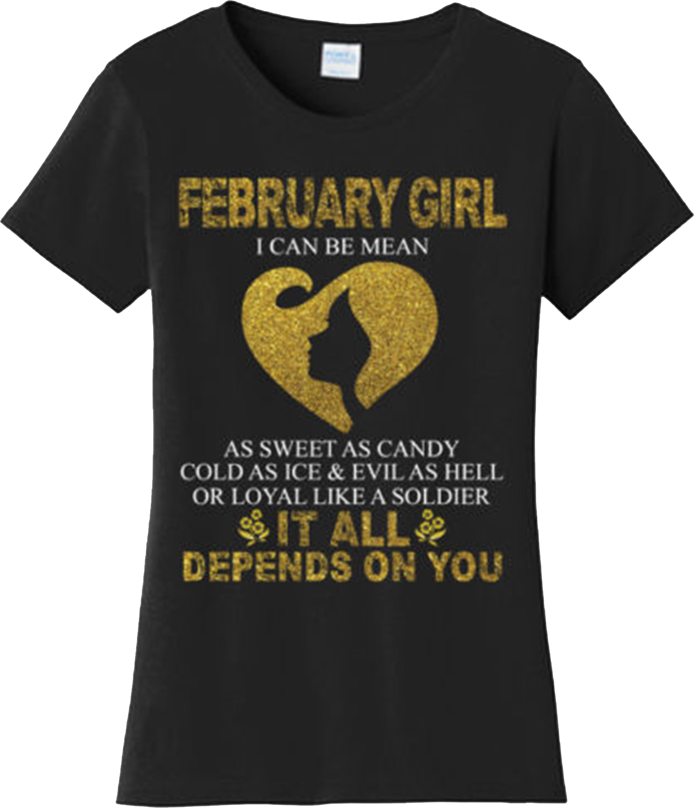 Funny February Girl Can Be Mean Birthday T Shirt New Graphic Tee