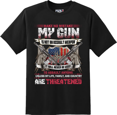 Make No Mistake Gun American Patriotic 2nd Amendment T Shirt New Graphic Tee