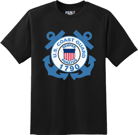 Anchor US Coast Guard Semper Paratus Patriotic Gift T Shirt New Graphic Tee