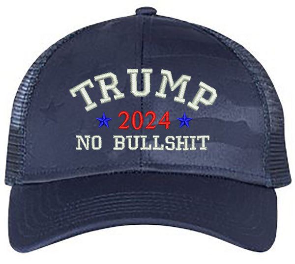 Trump 2024 Colored No Bullshit Embroidered Trucker Structured Adjustable One Size Fits All Hat