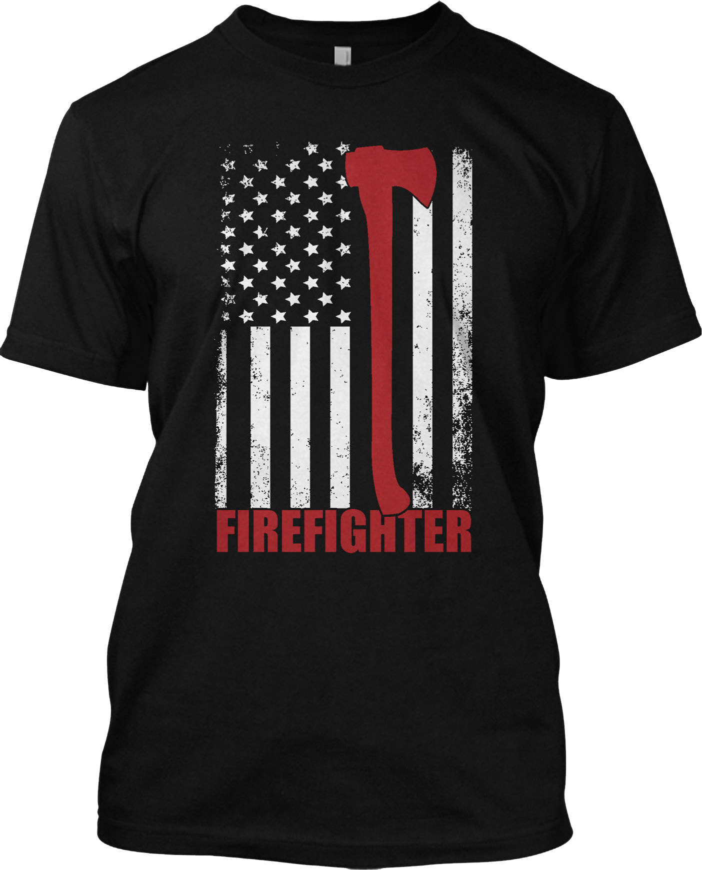 Firefighter Thin Line US Flag Axe Fire Department Patriotic T Shirt Graphic Tee