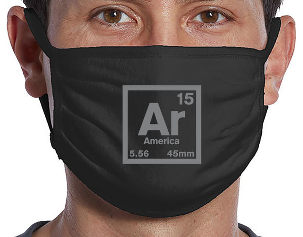 (Pack of 2) AR 15 45mm 2nd Amendment 1791 3Ply 100% Cotton  Face Mask One Size Fits Most(Unisex)