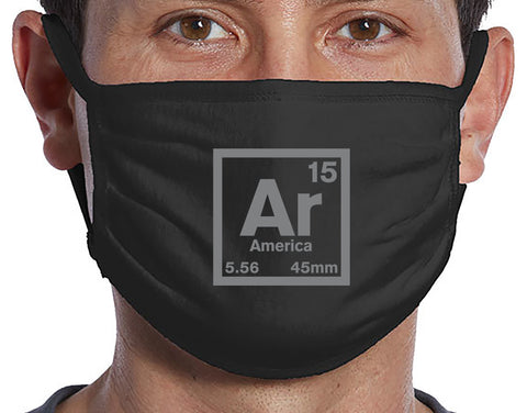 (Pack of 2) AR 15 45mm 2nd Amendment 1791 3Ply 100% Cotton  Face Mask One Size Fits Most(Unisex)