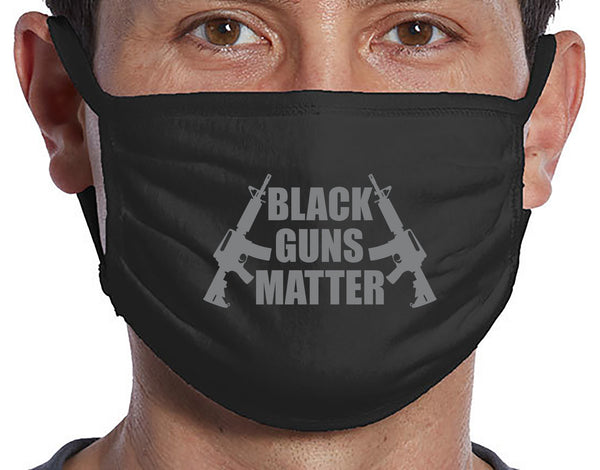 (Pack of 2) Black Gun Matters 2nd Amendment 1791 3Ply 100% Cotton  Face Mask One Size Fits Most(Unisex)