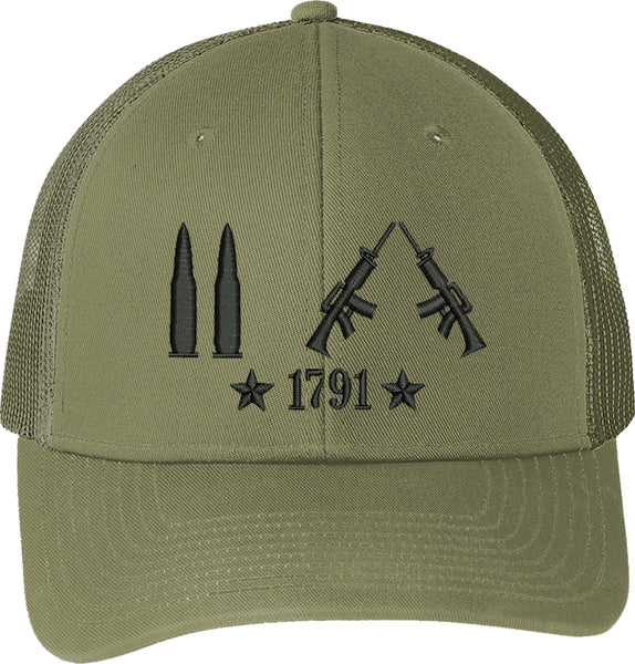 Only Bullets 2nd Amendment 1791 AR15 Guns Embroidered Baseball One Size Fits All Structured Cap