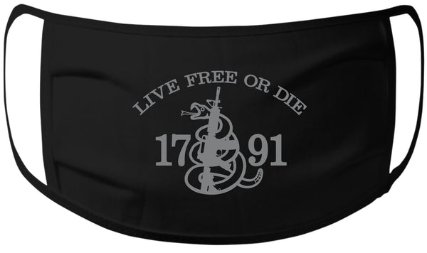 (Pack of 2) Live Free Or Die Gun 2nd Amendment 1791 3Ply 100% Cotton  Face Mask One Size Fits Most(Unisex)