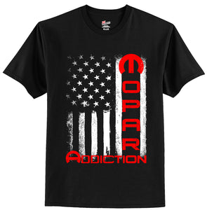 Mopar Addiction Flag America Motor Car Sports Racing Gift T Shirt New Graphic Tee