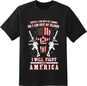 Fight For America Patriotic 2nd Amendment Gun Weapon T Shirt New Graphic Tee