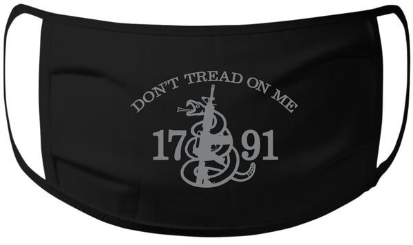 (Pack of 2) Don't Tread On Me 2nd Amendment 1791 3Ply 100% Cotton  Face Mask One Size Fits Most(Unisex)