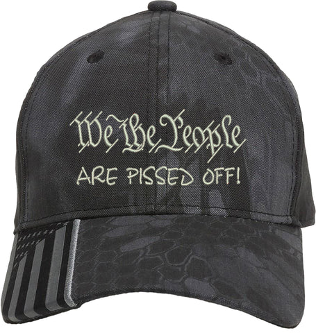 We the people are pissed off Embroidered Structured Adjustable One Size Fits All  Hat with US Flag on bill.